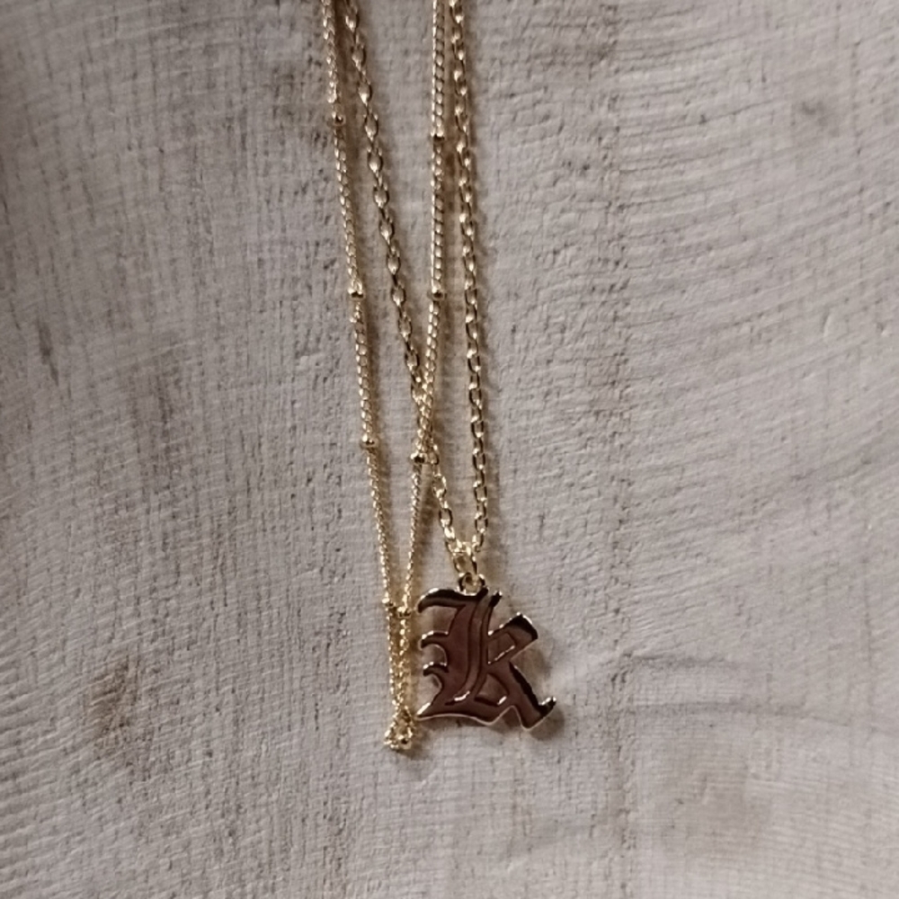 2 Gold Tone Necklaces For Layers